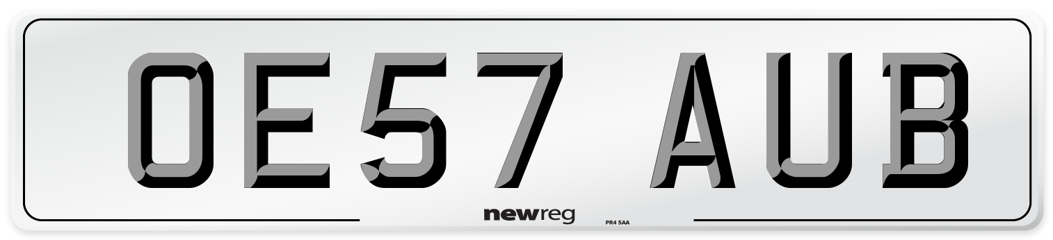 OE57 AUB Number Plate from New Reg